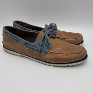 Sperry Shoes Mens Sz 14 Brown Leather Top Sider Boat Deck Leeward 2 Eye Moc Toe